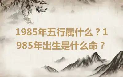 1985 年五行属什么|1985年出生是什么命运？什么五行？